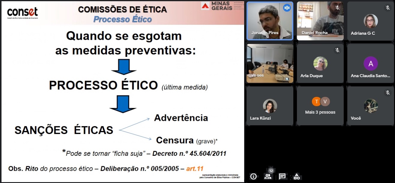 Secretaria Executiva do CONSET capacita membros das Comissões de Ética da Saúde e da Educação