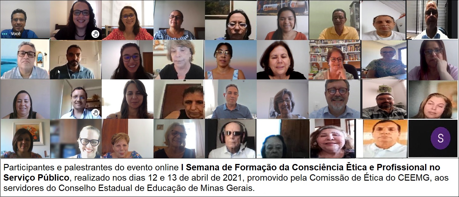 A Comissão de Ética do CEEMG promove o evento online I Semana de Formação da Consciência Ética e Profissional no Serviço Público
