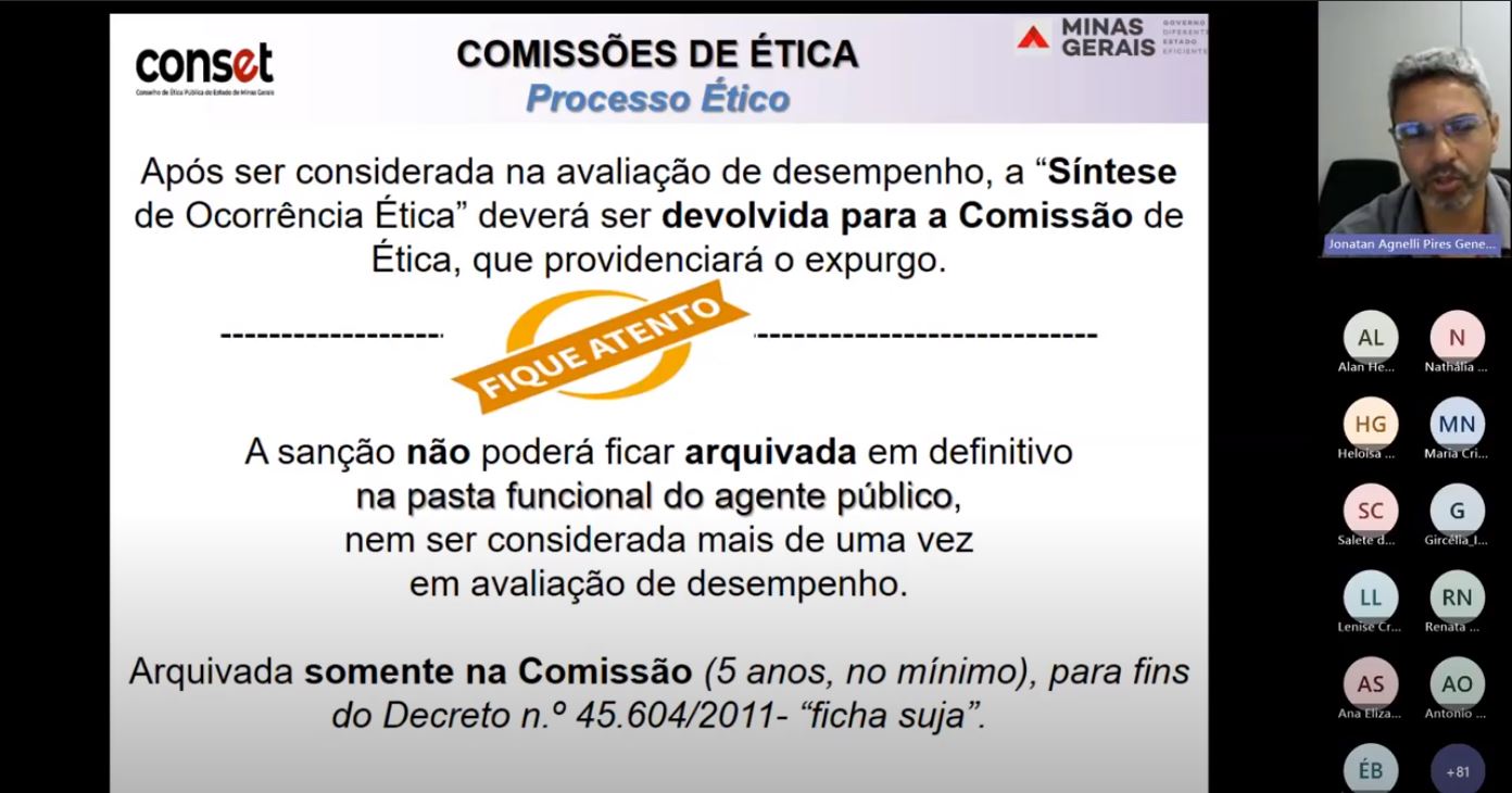Realizado Treinamento para Novos membros da Comissão de Ética